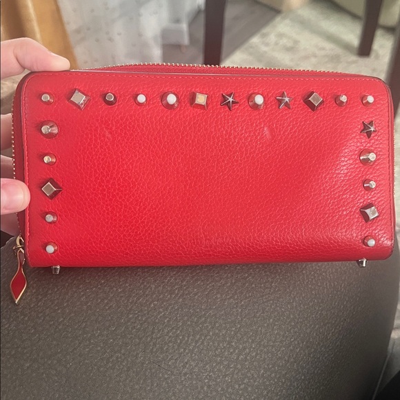 Louboutin Red Studded Wallet - Picture 4 of 17